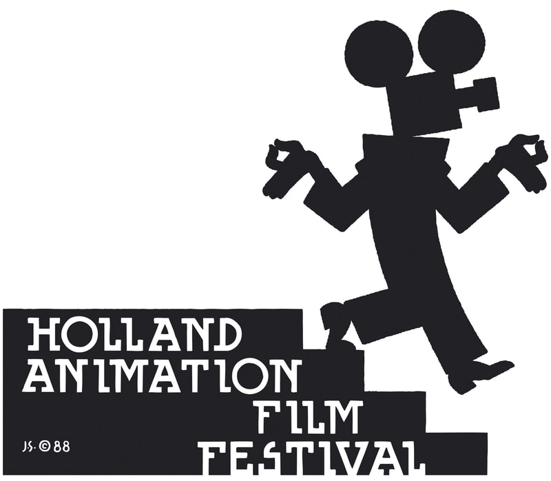 Logo van Joost Swarte voor het voormalige Holland Animation Film Festival te Utrecht. Daasmaaktmee maakte blogs voor twee festival edities.