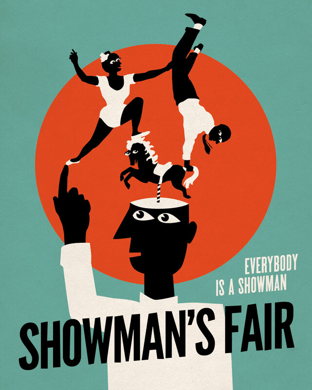 Logo Showman's Fair, voor de launch van het festival in 2016 waar daas pr en publiciteit mee maakte.